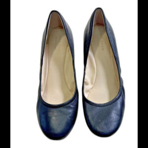 Cole Haan Sloane Black Leather Wedge Pumps Size 6 Comfort Grand OS Slip On